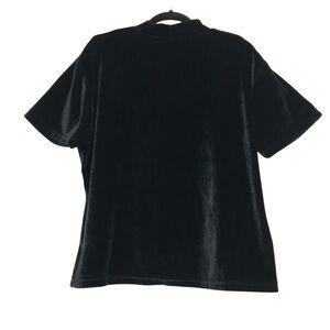 Vintage bydesign 90s Black Velvet Mock Neck Top Womens Sz 2X Goth Grunge Witchy